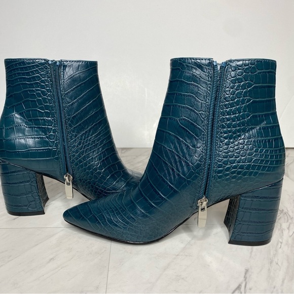 Steve Madden Nadalie Blue Crocodile Pointy Toe Bootie 7M - Picture 6 of 15